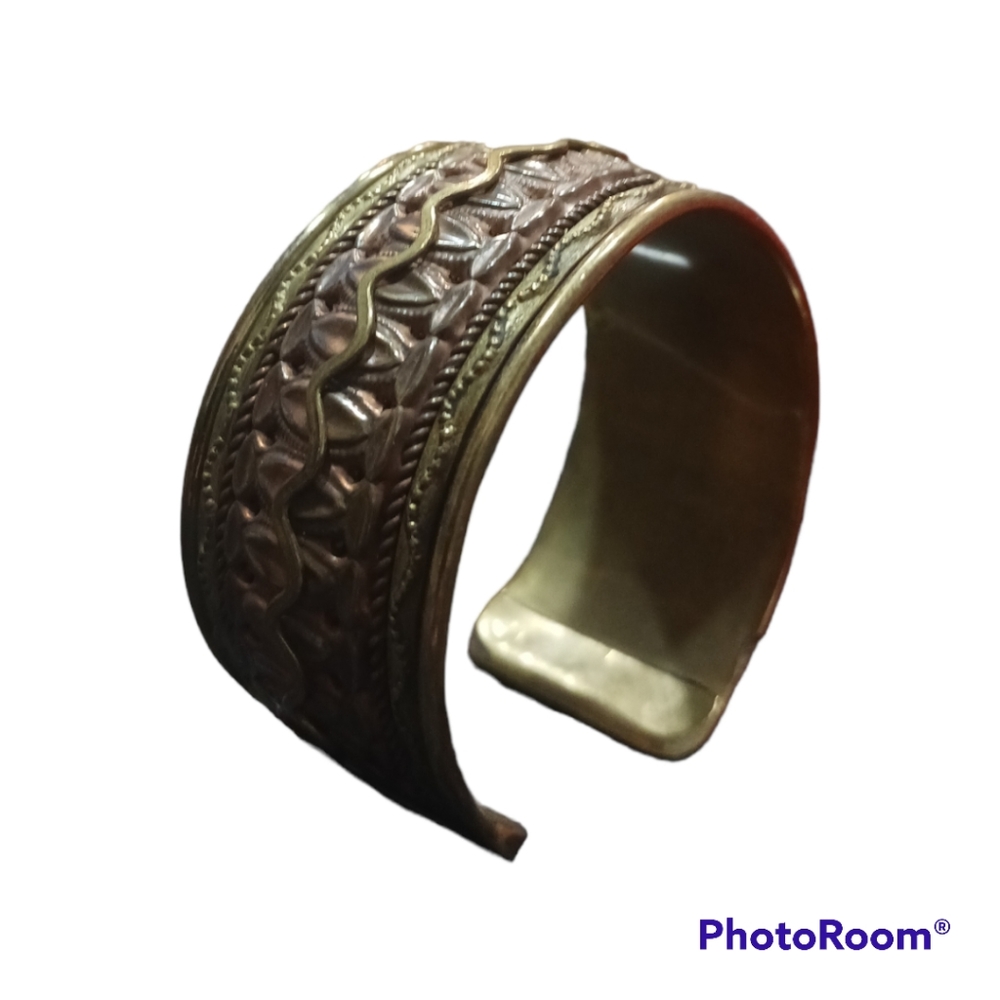 Vintage Brass & Copper Cuff Bracelet
